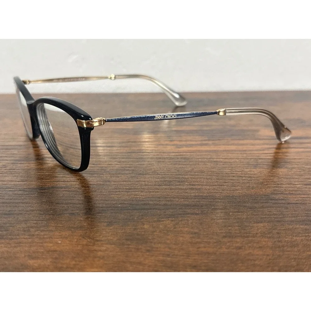 Jimmy Choo 96 7VH Black Gold Cat Eye Eyeglasses Frames Women 52-16-140 Italy